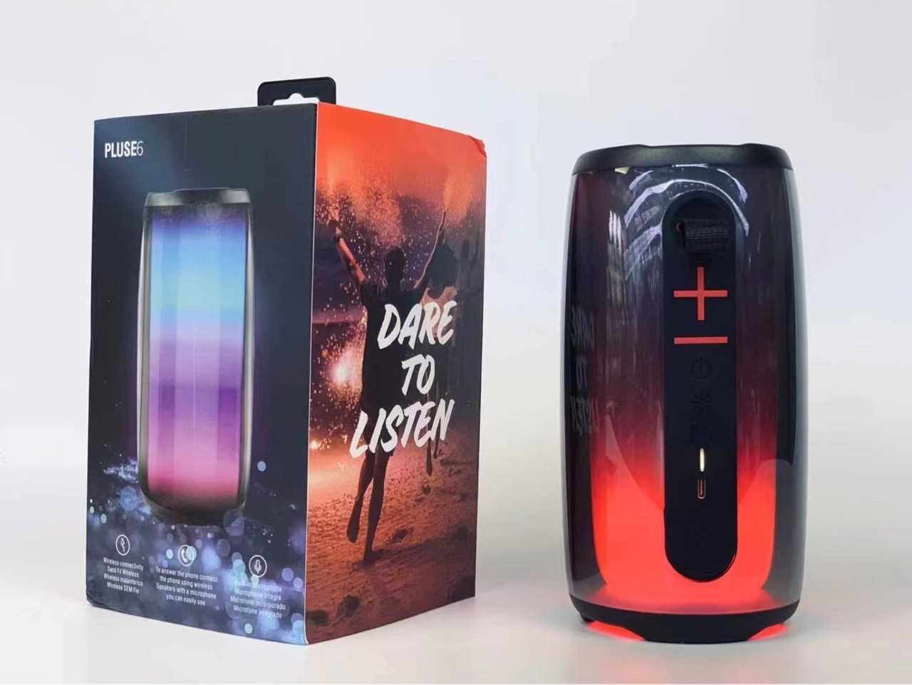New PULSE Pulse Bluetooth Speaker with Colorful Lights Desktop Subwoofer Portable Outdoor Bluetooth Speaker L2511195EMX-image-1085328895