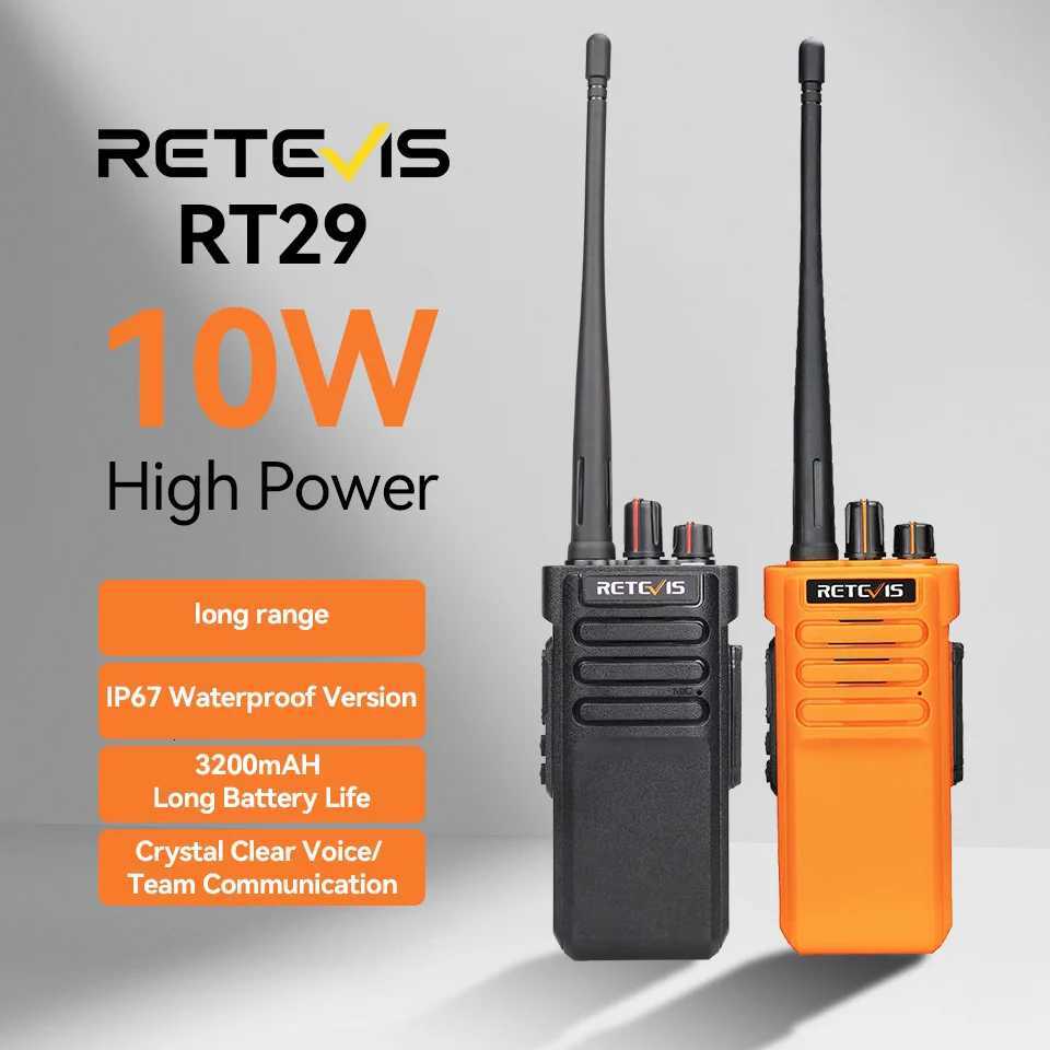 Retevis RT29 Walkie Talkie Long Range 3-5Km Powerf IP67 Waterproof VHF or UHF 1pc or 2pcs Durable Two Way Ra Station C251120-image-1085439366