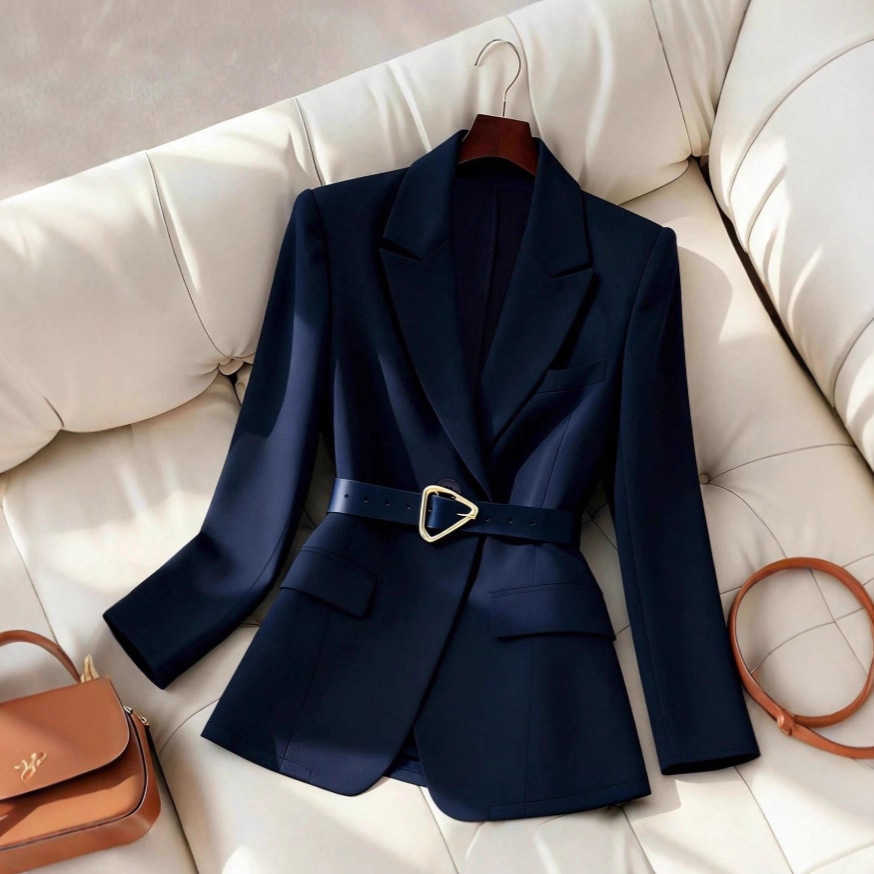 2025 New Womens Suit Autumn Winter Solid Color Commuter Slim Fit Fashionable JacketW251119-image-1085398401