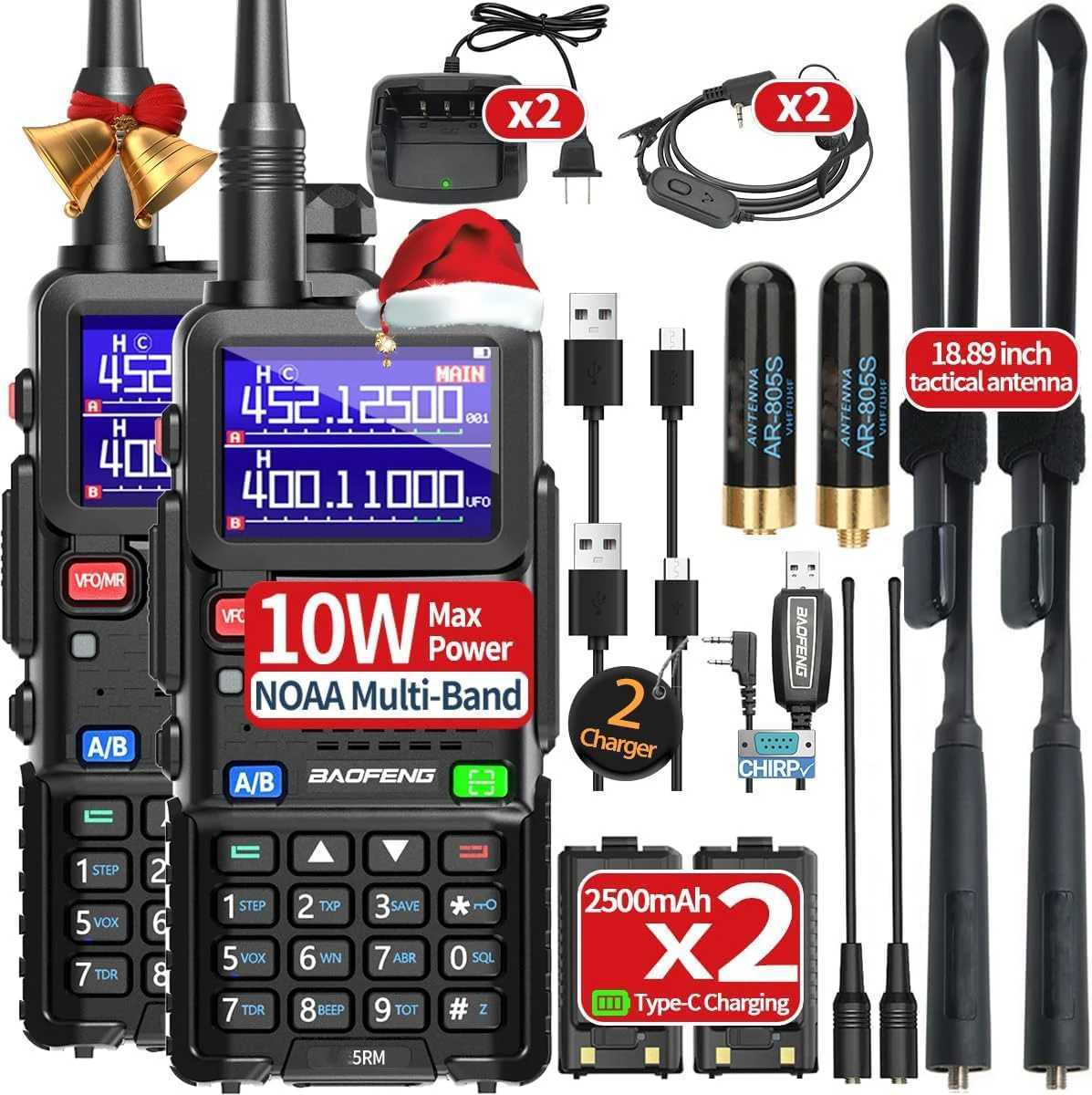 BAOFENG Ham Ra 5RM 10W Handheld Ras Long Range Rechargeable Tactical Two Way Ra Plus Copy Frequency 2500 mAh Walkie C251120-image-1085439235