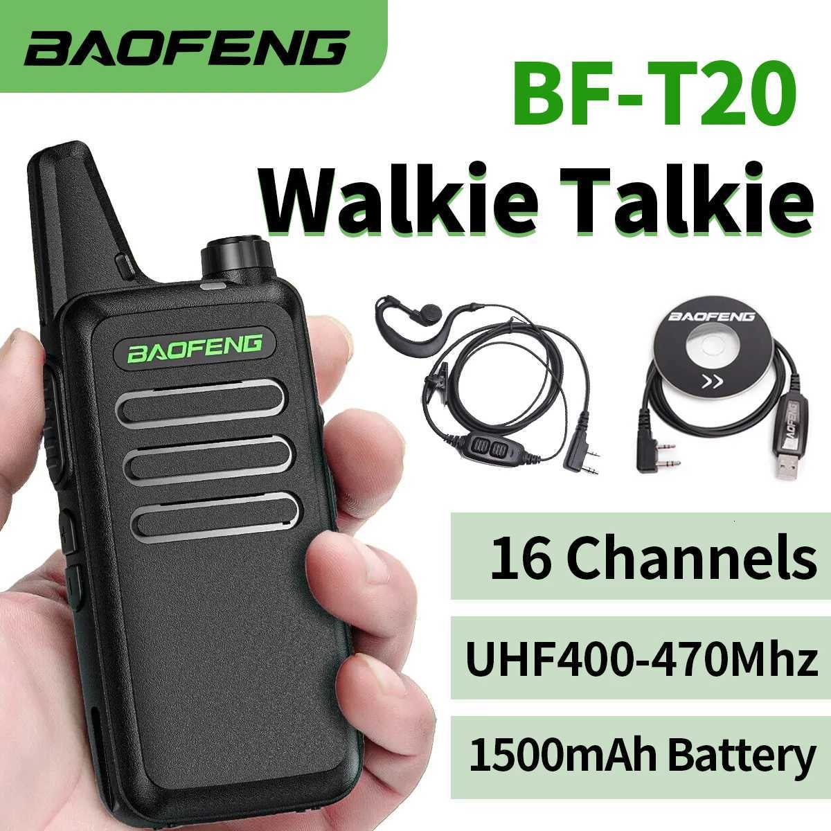 2 STUKS Mini Walkie Talkie BF-T20 Portable Two Way Ra Opladen USB VOX Voor UHF 400-470MHZ Lange afstand Cmunicatie Ra Up C251120-image-1085439079