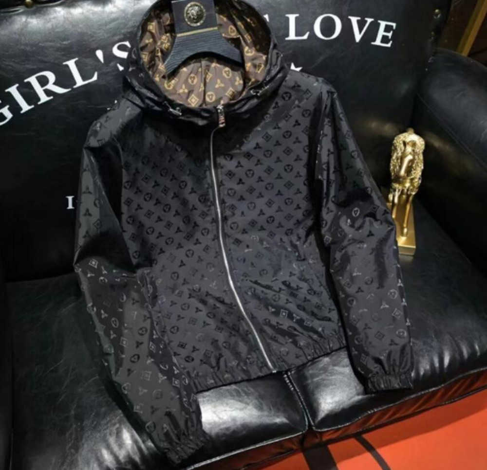2024 autumn new mens Korean trendy stand collar jacket mens large slim casual printed jacket mens wear3