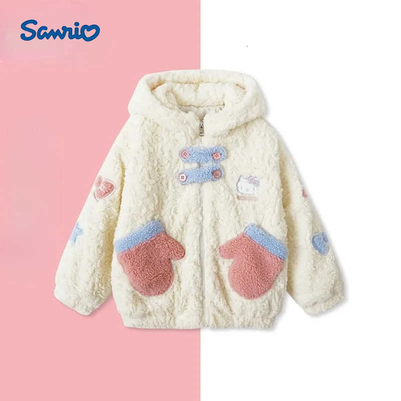 Sanrio Kawaii Hello Kitty Children Cute Cartoon Plush Warm Jacket Cotton Padded Windproof Coat Blouse Birthday Gift for Kids H251120-image-1085365761