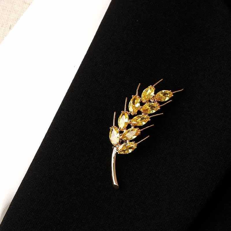 Luxury Crystal Wheat Ear Brooch High-end Temperament Anti-failure Silk Scarf Buckle Waist Pin Women Mens Party Jewelry K251120-image-1085389614