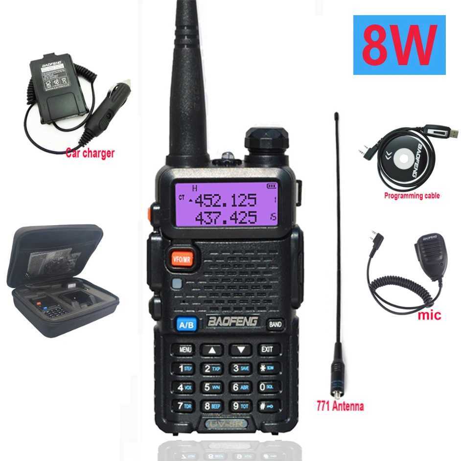 Baofeng UV 5R Walkie Talkie True 8W Portable Ham CB Ra Dual Band VHF UHF FM Transceiver Two Way Hunting Ras UV82 UV9R Plus C251120-image-1085437996