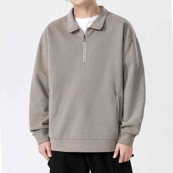 269 Turtleneck Sweatshirt for Men Autumn and Winter Thickened Loose Trendy Solid