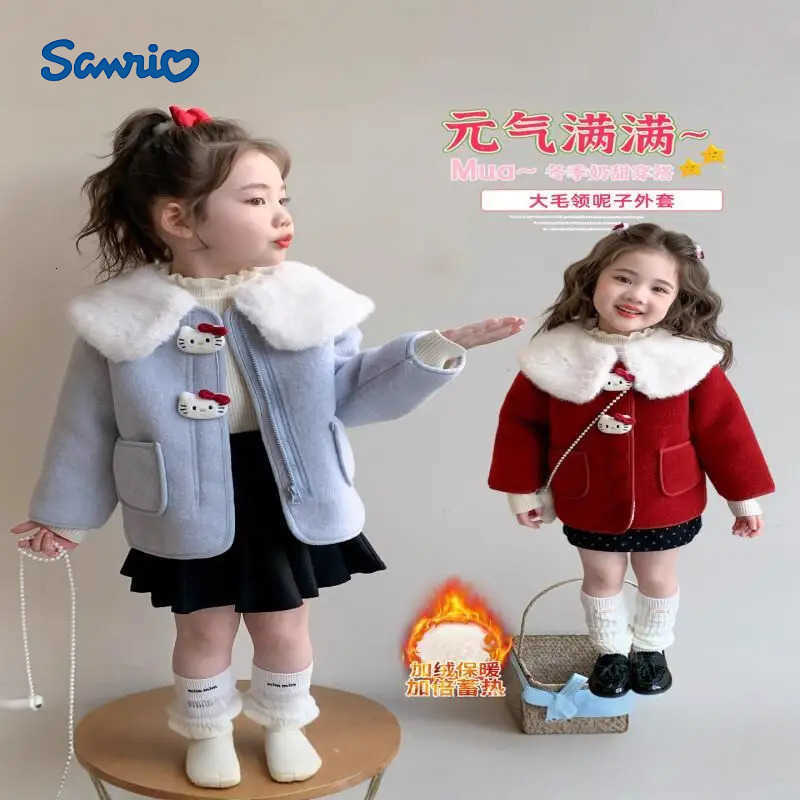 Sanrio Hot Hello Kitty Coat Kawaii Y2K Anime Childrens Clothing Winter Fashion for Baby Girls Jackets Toddlers Clothes Kids New H251120-image-1085365509