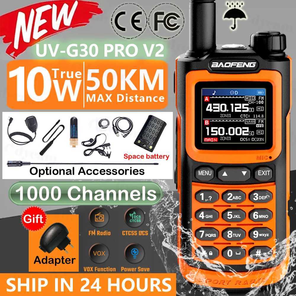 2025 Baofeng UV-G30 Pro Walkie Talkie Long Range Portable 1000 Channel Ham FM Ras UHF VHF USB-C Charge 2-Way Ra Waterproof C251120-image-1085439881