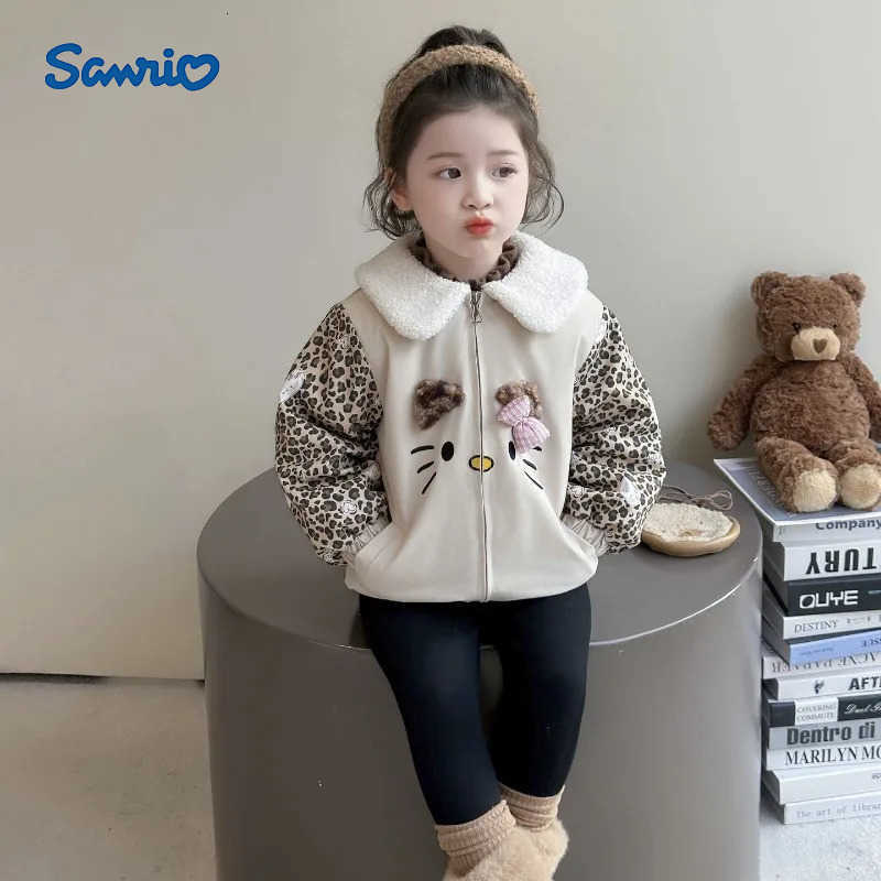 Sanrio Kawaii Hello Kitty Children Cute Cartoon Comfortable Warm Jacket Cotton Sports Clothes Trousers Christmas Gifts for Kids H251120-image-1085365003