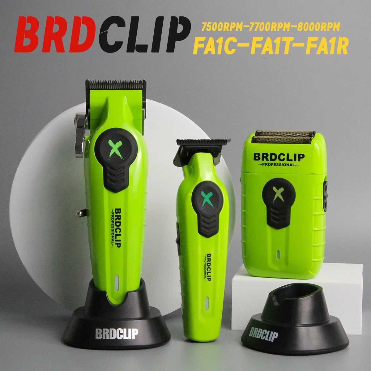 Professional BRDCLIP FA1C FA1T FA1R Set High Motor 8000RPM Hair Clipper Electric Shaver Trimmer Hair Machine DLC Blade with BaseT251120-image-1085395580