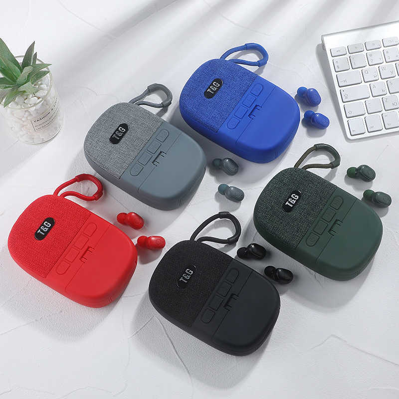 New 812 Bluetooth Speaker and Earphone 2-in-1 Portable Outdoor Wireless Earbuds Gift Speaker L2511191I1L-image-1085353599