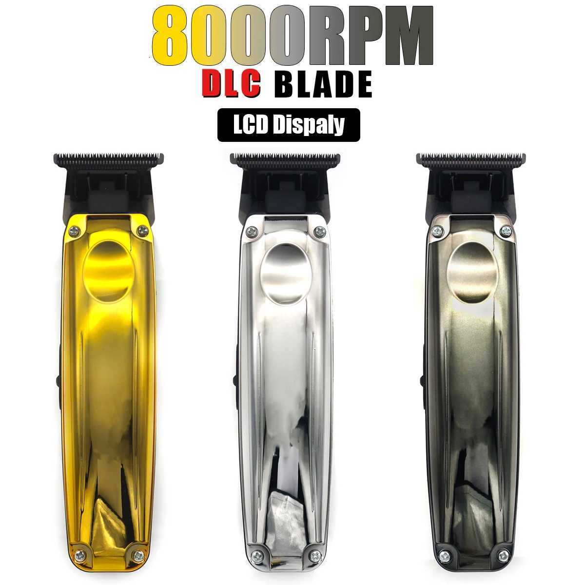 Professional Beard Trimmer for Men with DLC Blade T-Blade Zero Gapped 8000RPM 5W Cordless Hair Trimmer Machine Finishing MachineT251120-image-1085392782