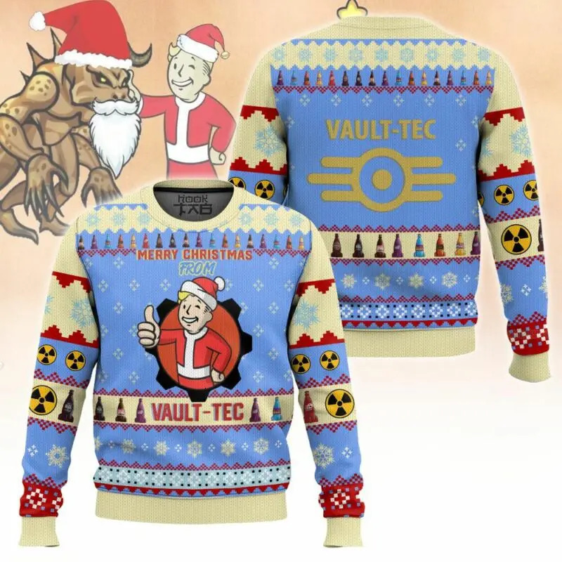 Fallout Ugly Christmas Sweater Funny 3D Graphic Winter Warm Cozy Pullover for Men Women Holiday Christmas Party Gift 2025 251119