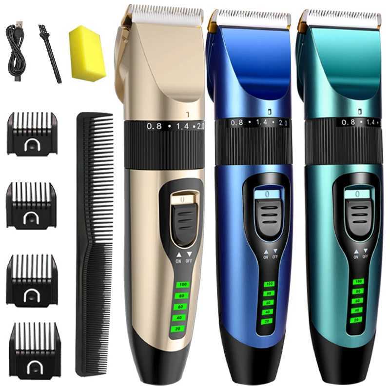 Electric Hair Clipper Wireless Professional Trimmer LED Display Ceramic Blade Household Low Noise Men Hair Clipper Haircut ToolT251120-image-1085392875