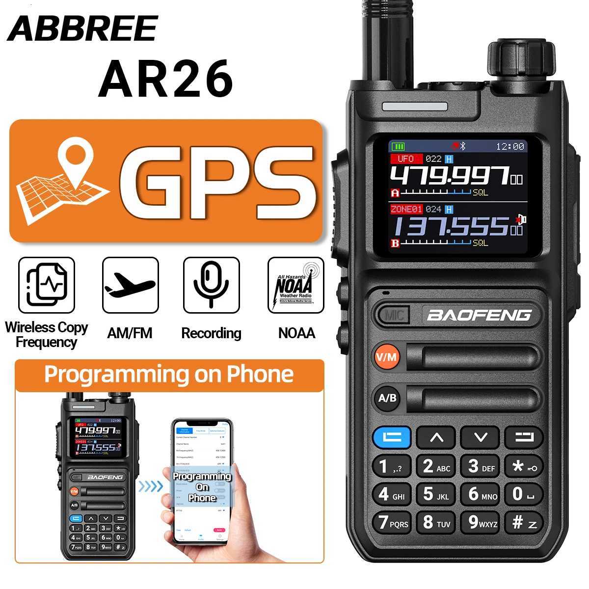 Baofeng AR-26 GPS Walkie Talkie Mti-Band Long Range Wireless Copy Frequency Air Band NOAA Type-C Charger For Camping Ham Ra C251120-image-1085440100