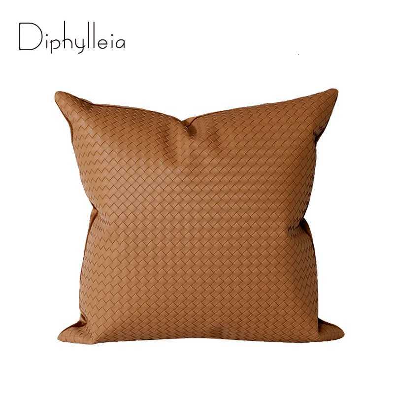 Pillow Case Diphylleia Decorative Cushion Cover 2025 Fashion Trendy Orange Woven Leather Throw Case Luxury Coussin Patio Home Office C251120-image-1085430039