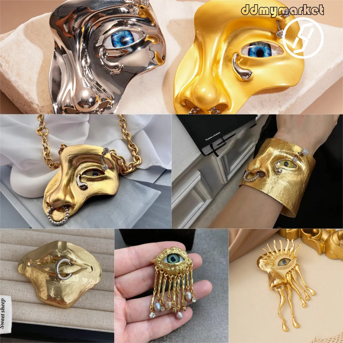 Collier Oeil du Diable Glands Boucle D'oreille Caractéristiques Tridimensionnelles Bracelet Nez Broches Épingles Défilé De Mode Industrie Lourde
