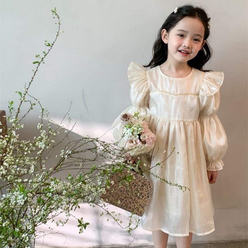 D722 Autumn New Style Girls&#039; Dress, Long Sleeve, Korean Style, Radiant Dress, Baby Patchwork Princess Dress-image-1085319581