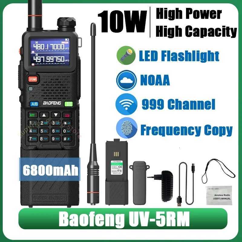 Baofeng UV-5RM 6800mAh Walkie Talkie Large Capacity Wireless Copy Frequency 10W LED Flashlight Type-C NOAA Upgraded UV-5R Ra C251120-image-1085438885