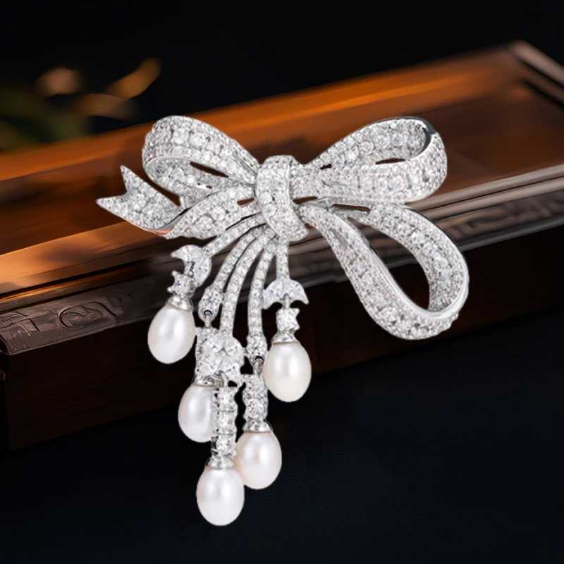 OKILY Luxury Freshwater Pearl Bow Brooches Deliicate Zircon Bowknot Corsage for Womens Broche Decorativo De Ropa Accessories K251120-image-1085392838