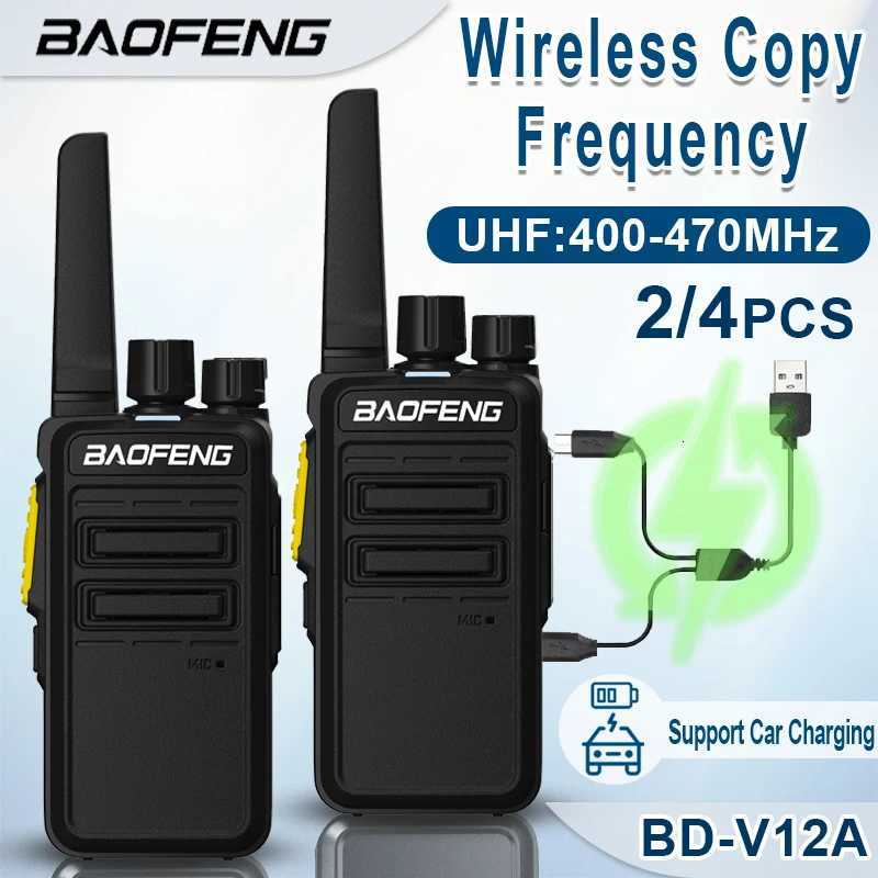Baofeng BD-V12A Walkie Talkies Mini Wireless Copy Frequency Type-C Charging UHF 400-470MHz High Capacity Children Kids Gift C251120-image-1085438812