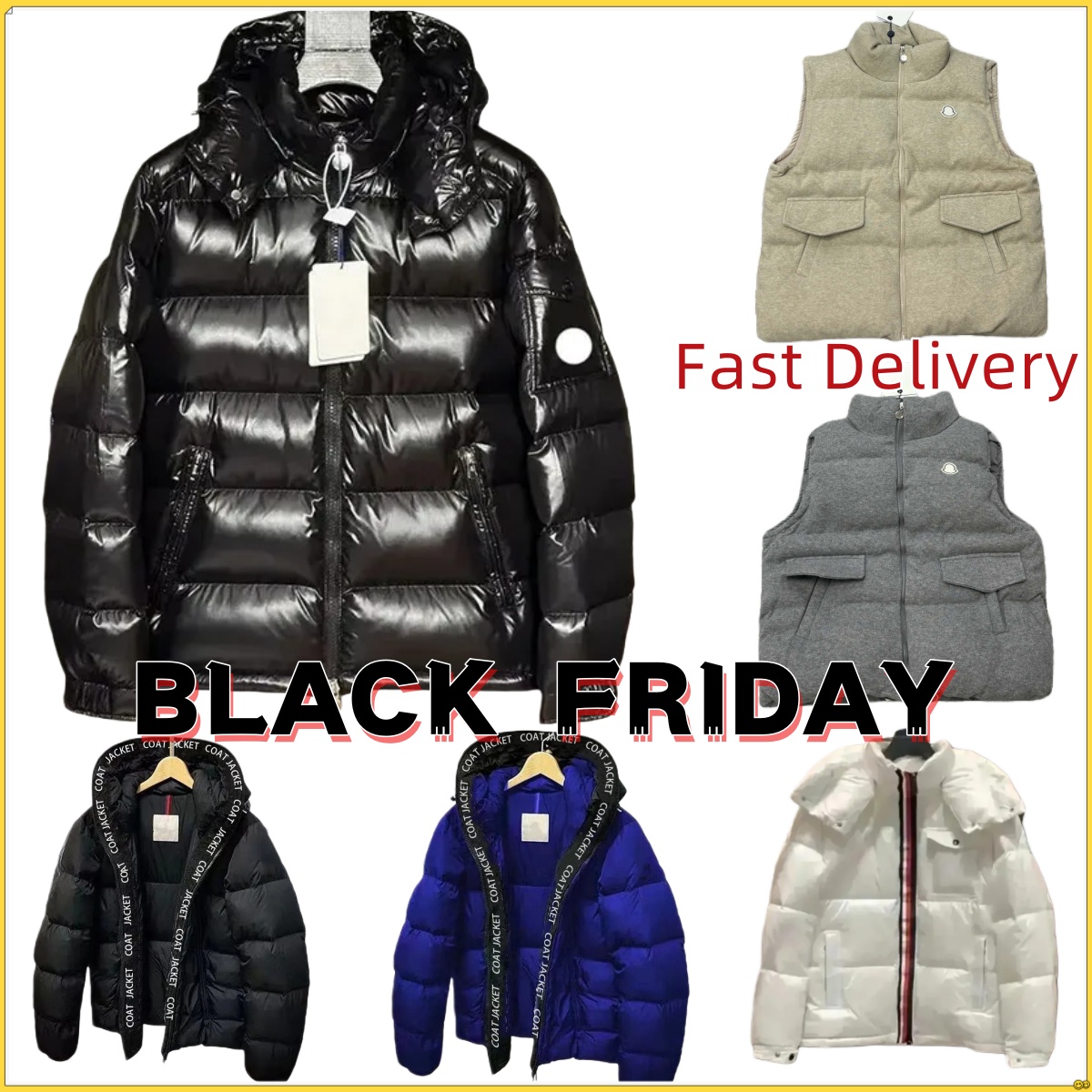 Designer Mens Puffer Jacket Winter Jacket Men Jacket Coats Designer Coat Down Jackets Peak BLACK Unisex Long Sleeve Zipper Stowable Hood NF Black Co