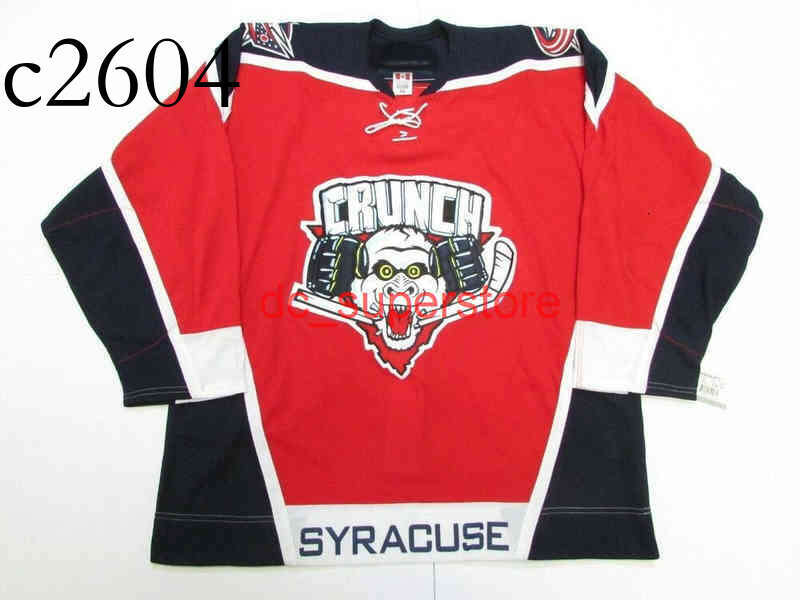 c2604 rare STITCHED CUSTOM SYRACUSE CRUNCH AHL Hockey Jersey Add Any Name Number Men Youth Women XS-5XL