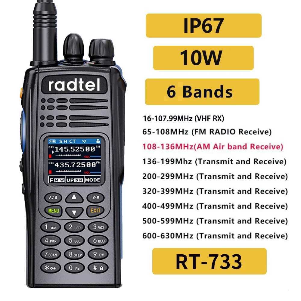 Radtel RT-733 10w Air Band Ham Ra Fl Band Amateur Ham Walkie Talkie 199CH HT USB-C Battery NOAA FM AM UHF VHF Satc C251120-image-1085432517