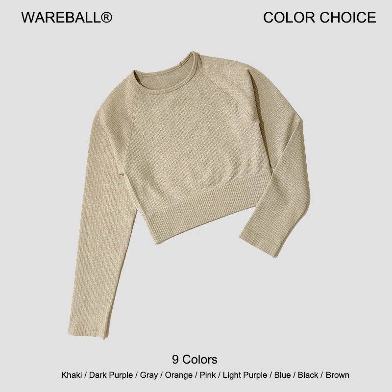 Yoga Sports Crop Top Long Sleeve Gym Womens Seamless T-shirt Fitness Woman Sport T-shirt Workout Tops For Womens Sportswear 251114BJ