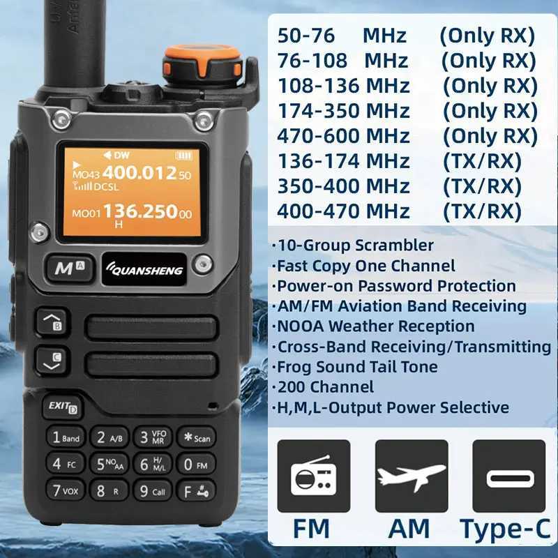 Quansheng UV K5 8 Walkie Talkie Portable Am Fm Two Way Ra Cmutator Station Amateur Ham Wireless Set Long Range Receiver C251120-image-1085438001
