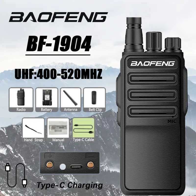 Baofeng BF-1904 Walkie Talkie USB C Charging UHF 400-520Mhz Professional Two Way Ra Portable CB Ras 16CH For Hunting Cafe C251120-image-1085439657