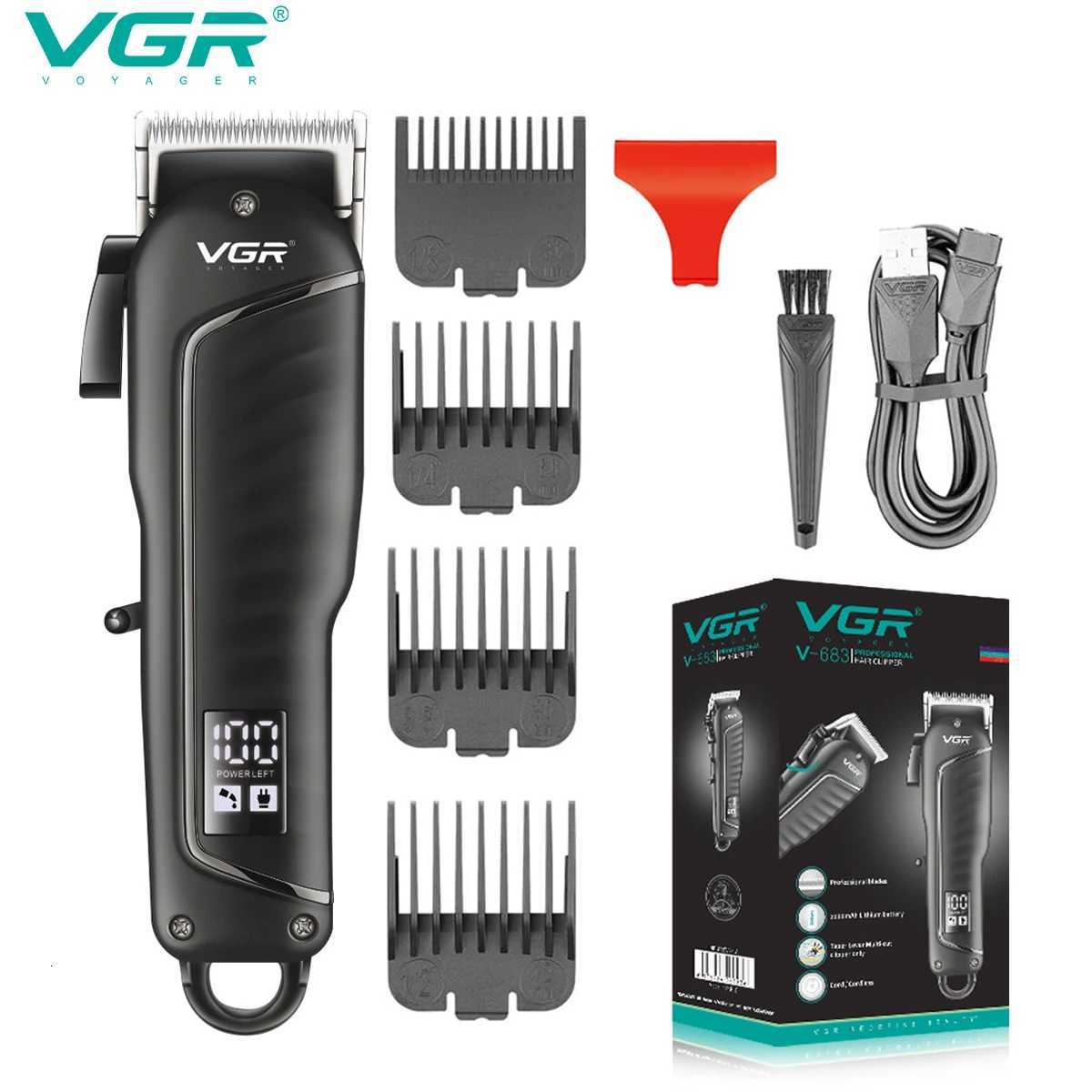 VGR 683 Hair Clipper Professional Hair Cutting Machine Barber Rechargeable Hair Trimmer Digital Display Trimmer for MenT251120-image-1085396435