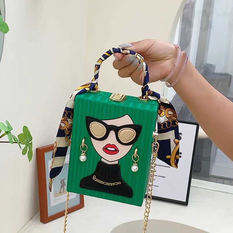 Sac de soirée pour femmes 2024 Nouveau sac d'épaule en cuir Femme Hip Hop Party Hip Hop Designer HandbagxJ250419