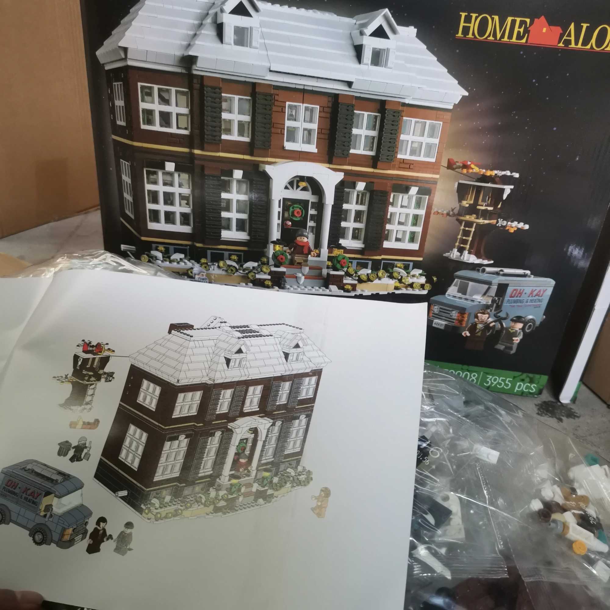 With Box For Kids Christmas Gifts Ideas Movie 3955pcs Moc 21330 Home Alone House Set Model Building Blocks Bricks C251204 W251212-image-1088206281