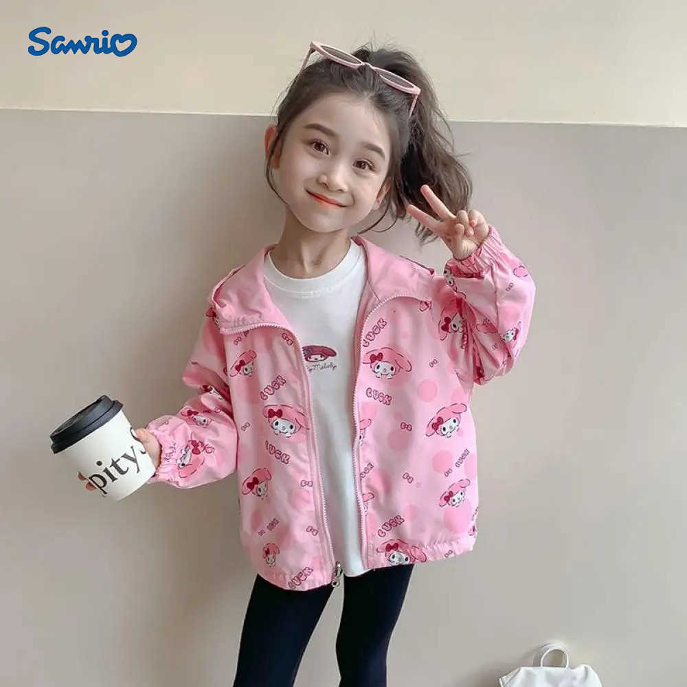 Sanrio My Melody Girls Coats In Spring Autumn New Fashionable Childrens Baby Double-Sided Cartoon Printed Jacket Outerwear H251120-image-1085365351