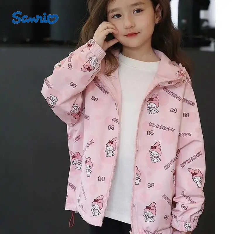 Sanrio Sanrios My Melody Zipper Jacket Full Print Spring Autumn New Style Kids Cartoon Print Waterproof Double-Sided Wearable Versatile H251120-image-1085365473