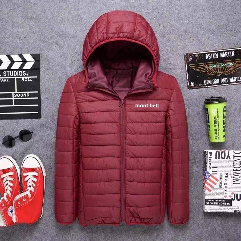 Montbell Puffer Jacket New Designer Down Jacket Hoody Winter Thin And Light Windproof Hooded Warm Cotton Jackets Print Windbreaker Slim Fit Mont Bel