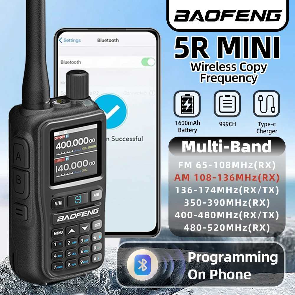 2PCS BAOFENG Walkie Talkie UV-5R Mini Dual PTT Mti Band Programming Rx 5WCpact VOX FM Amateur Ra Type-C Charge C251120-image-1085438967