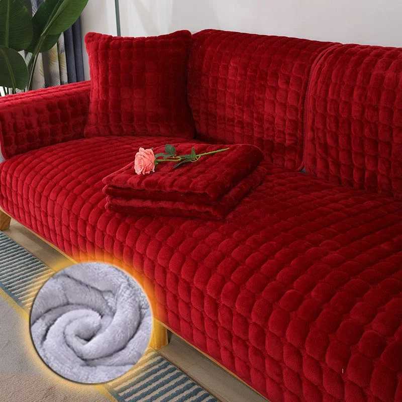Warm Plush Sofa Cushion Solid Color Non-slip Sofa Cover Towel for Living Room Furniture Decor Slipcover Couch Cover Pets Kid Mat C251121-image-1085579995