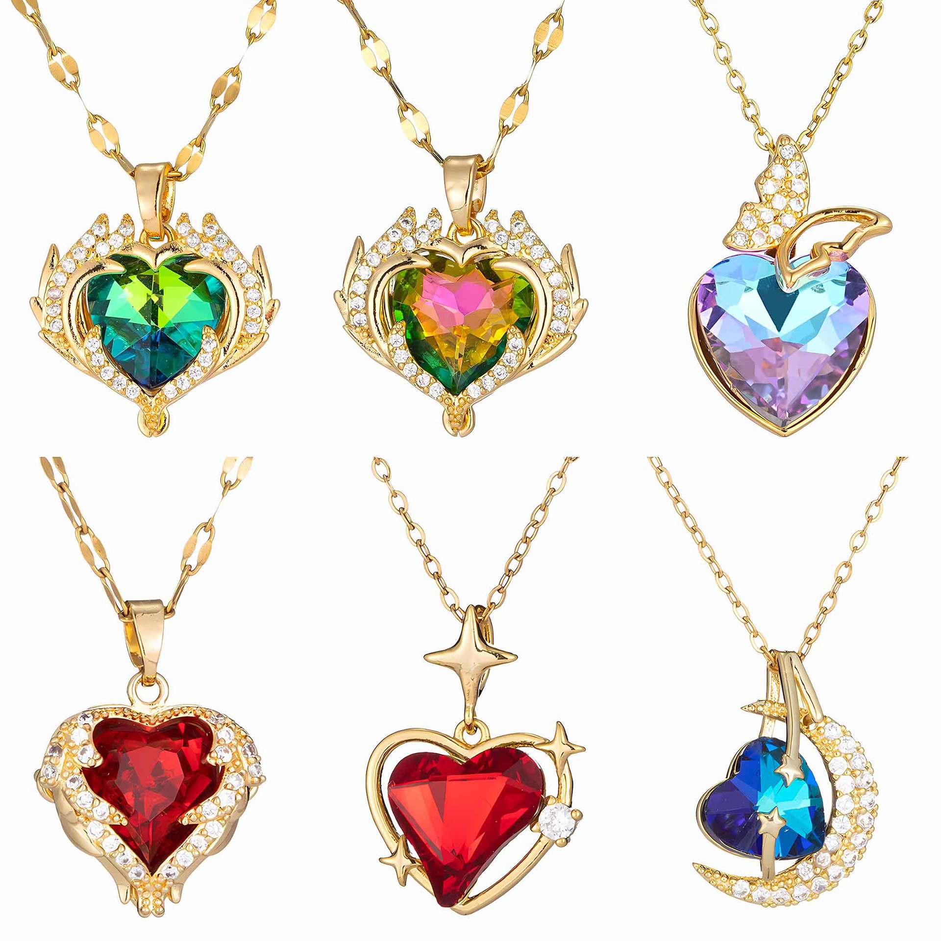 titane acier Loving Heart Rose moissanite chaîne collier de créateur collier de créateur pour femme chaîne de diamant bijoux de luxe femmes colli