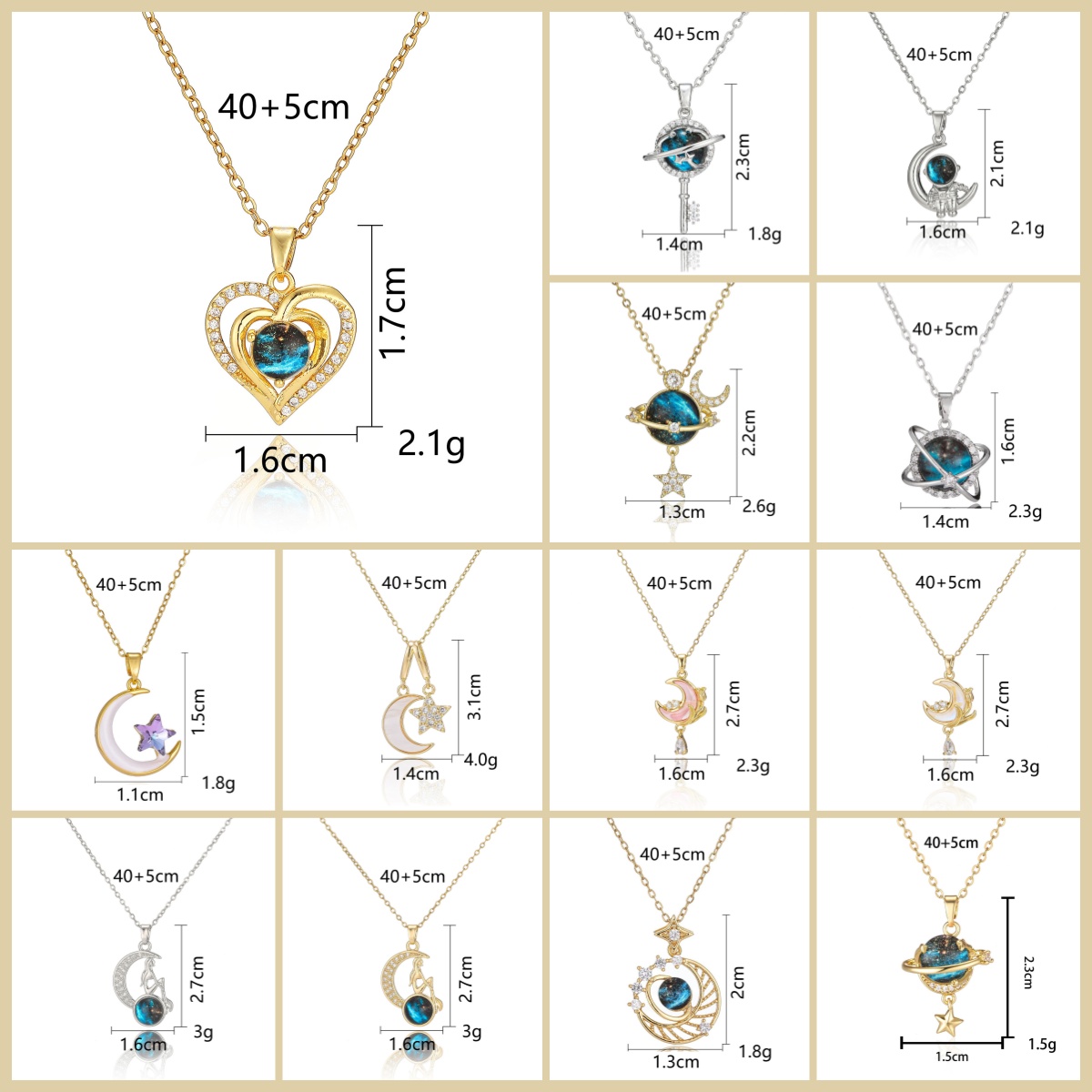 2025 Planet Womens Collier polyvalent haut de gamme ciel étoilé chaîne de clavicule en or 18 carats ins collier de créateur pour bijoux femme col