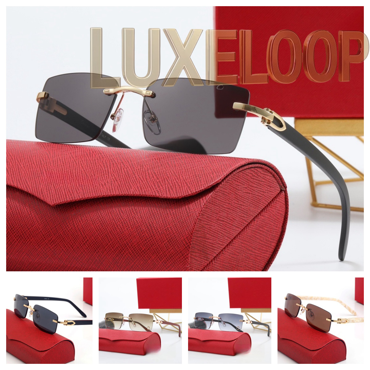 Lunettes de soleil polarisées à imprimé léopard |Design sans cadre du temple en bois de luxe - des lunettes unisexes de créateurs pour les influe