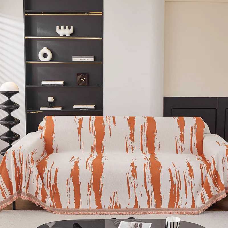 Luxury Abstract Painting Printed Sofa Towel All-Cover Anti Scratch Sofa Cover for Living Room Anti-Slip Protection Knee Blanket C251121-image-1085581113