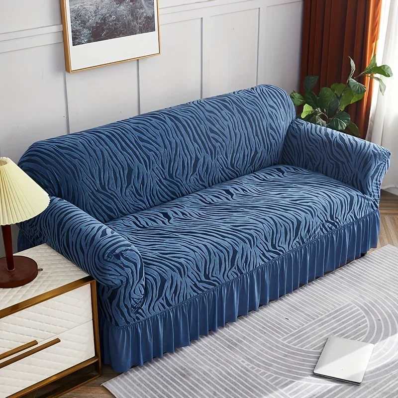 1 Piece Set Sea Wave Skirt Stretch Sofa Cover Non-slip Full Cover Dust Cover Bedroom Living Room Home Decoration 2/3/4 People C251121-image-1085579953