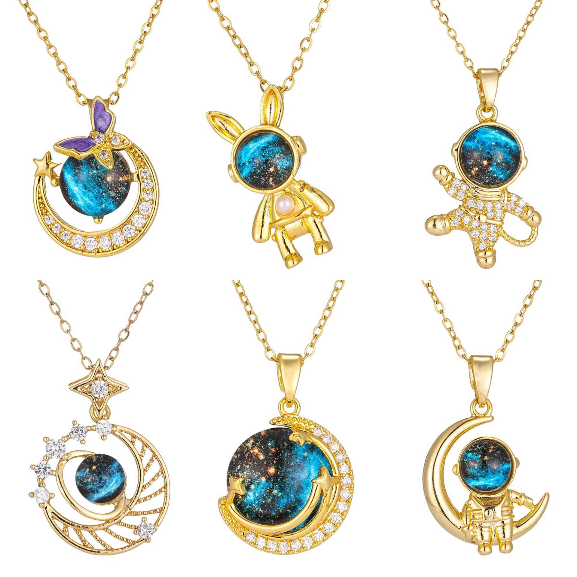 Collier Planet Womens polyvalent haut de gamme ciel étoilé chaîne de clavicule en or 18 carats ins collier de créateur pour bijoux femme collier