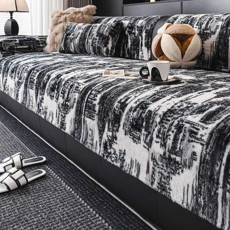 Modern Light Luxury Anti Slip Sofa Cover Fabric New Autumn and Winter Plush Sofa Cushion All Season Universal High-end Feeling C251121-image-1085581933