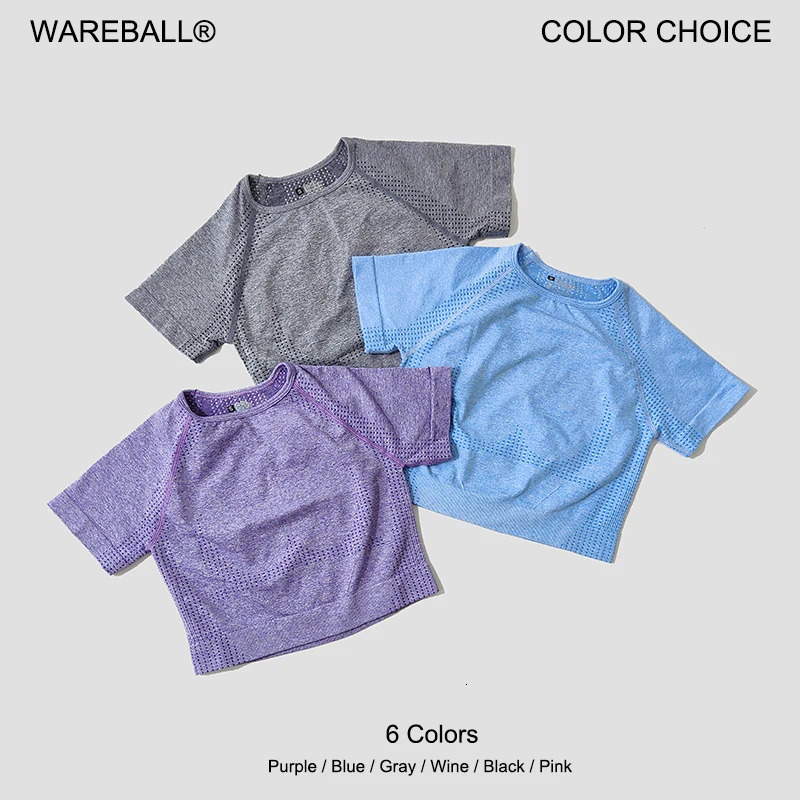 Women Seamless Yoga Shirt Fitness Short Sleeve Crop Top Workout Tops Gym Clothes For Women Running Sport T-shirts Sportswear 251114BJ