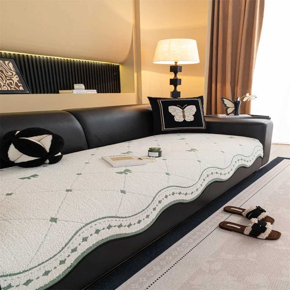 2025 New Special-shaped Sofa Cushion Autumn and Winter Thickened Half-side Velvet Cushion Straight Row Non-slip Sofa Cover C251121-image-1085581004