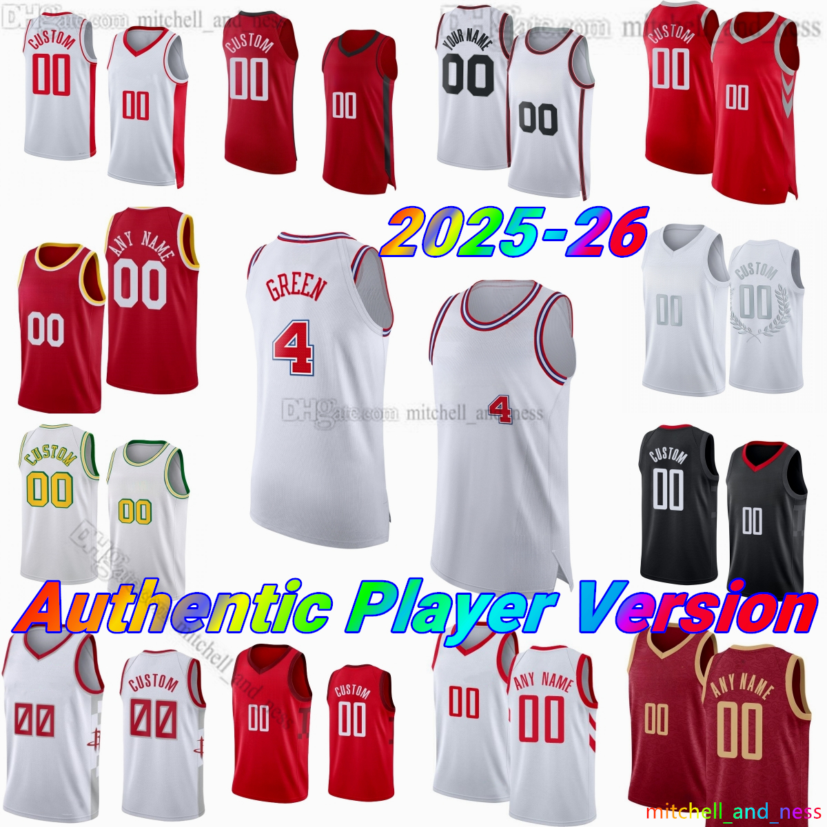 Personnalisé New City 7 Kevin Durant Vucevic Player Version Maillot de basket-ball 28 Alperen Sengun 1 Amen Thompson 5 Fred VanVleet Jabari Smith