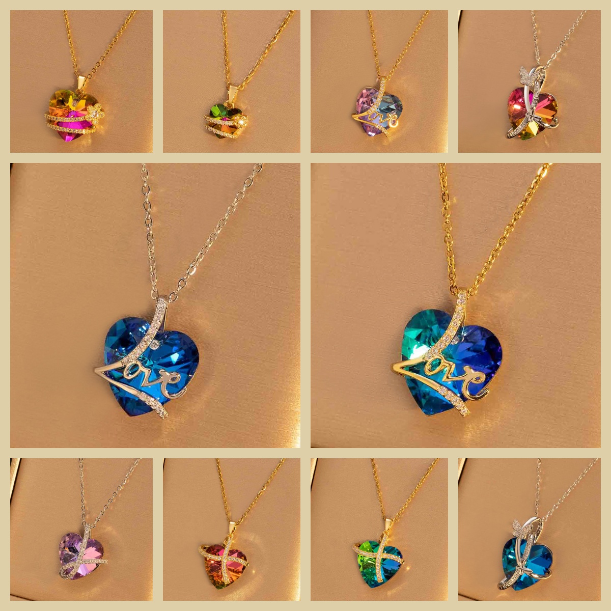 titanium steel Loving Heart Rose moissanite chain designer necklace designer necklace for woman diamond chain luxury jewelry women mens necklace y2k
